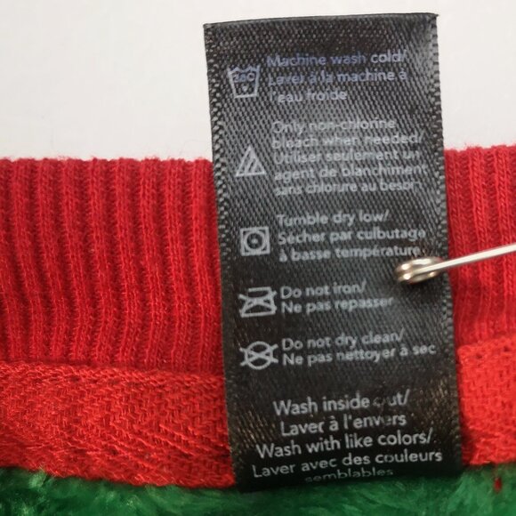 George Ladies Size Medium Green w/ Jingle Bells Fleece Ugly Christmas Sweater - Picture 5 of 9